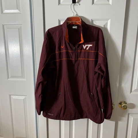 Nike Storm-Fit 1/4 Zip Pullover Jacket Men’s Maroon Lightweight Virginia Tech L Cover