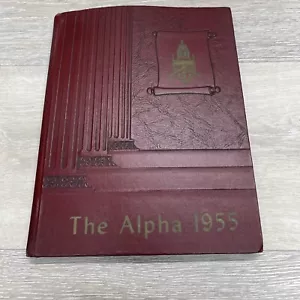 1955 The Alpha State Teachers College, Bridgewater, MA Annuario Vintage - Foto 1 di 14