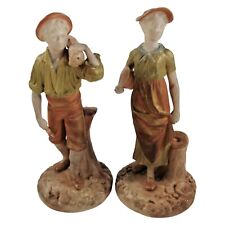 Antique Royal Worcester figurines of woodsman and his wife,James Hadley