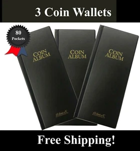 3 Mini Coin Album Wallets Stock Book for 80 2x2 Flips Holder Storage Harris GIFT - Picture 1 of 8