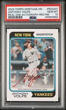 ANTHONY VOLPE 2023 TOPPS HERITAGE REAL ONE RED INK ROOKIE RC AUTO /74 PSA 10