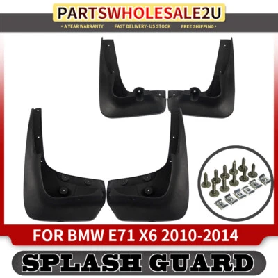 4x Guardabarros delantero y trasero para BMW E71 X6 2008-2011 2012 2013 2014 Foto 1 de 4