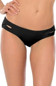 Becca by Rebecca Virtue Women's Tab Side Hipster Bottoms, Black, M - Picture 1 of 2