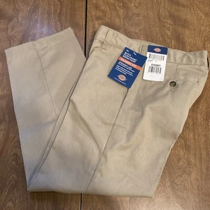 Dickies Boy's Flat Front Classic Fit Khakis, Sz 8 Husky, New w/Tags (18) - Picture 1 of 6