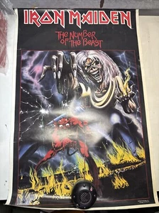 1982 Iron Maiden The Number Of The Beast VINTAGE Promo Poster 32" x 22” Bi-rite - Picture 1 of 10