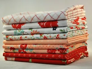 Smitten Reds 9 Fat Quarter Bundle by Bonnie & Camille for Moda, 2 1/4 yds total - Picture 1 of 2