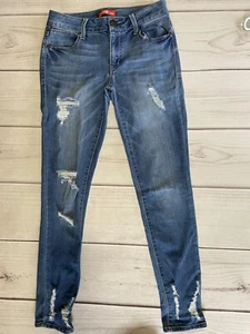 ASTOR Denim Juniors' Size 5 Blue Distressed Skinny Leg Jeans Stretch - Picture 1 of 9