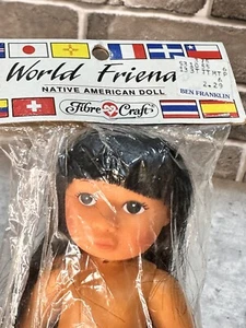 Fibre Craft World Friends Doll American Indian New Old Stock 1988 Vintage 8” Nib - Picture 1 of 5