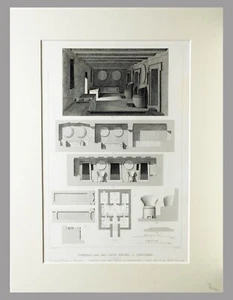 1857 ARQUITECTURA - Grabado original al acero con passepartout (03713) - Bild 1 von 2