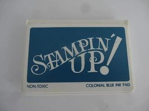 Almohadilla de tinta azul colonial Stampin Up estilo antiguo - Imagen 1 de 4
