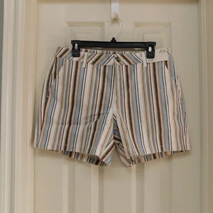 a.n.a Womens Mid Rise Chino Stripe Short Multicolor Size 10 - Picture 1 of 6