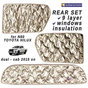 SOLARscreen rear windows cover for N80 Toyota Hilux dual cab - 9 layer AUS Made - Picture 1 of 6