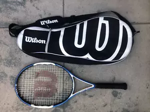 Racchetta da tennis Wilson N Fury Hybrid oversize 110 testa impugnatura 4-1/4" con custodia - Foto 1 di 9