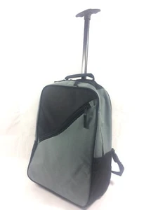 Norwood 18" Rolling Wheels Backpack Book Bag Travel Bag School Laptop Black Gray - Picture 1 of 10