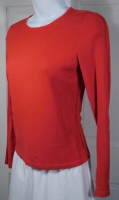 PER SE Women's Red Flat Knit Contrasting Panels Long Sleeve Sweater Sz XS - Image 1 of 4