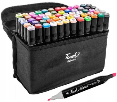 Touch Marker Set 60 Stück Farben Dual Pen Permanent + Etui - Bild 1 von 4
