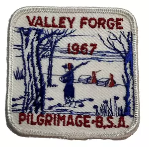 Valley Forge BSA Patch 1967 Pellegrinaggio Quadrato Bianco BS-161 - Foto 1 di 3