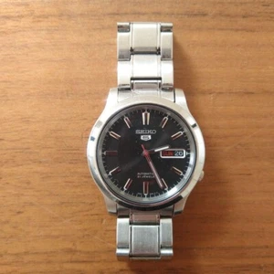 Seiko5 SNK795K1 Automatic Men's Watch Black Dial 43×37×11mm USED from JAPAN - Picture 1 of 5
