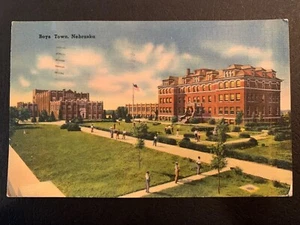 Cartolina vintage ragazzi città Omaha, Nebraska timbro postale 1942 Lincoln Hwy riferimento - Foto 1 di 2