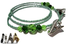 Grün Perlen Brillenkette Halskette, Brillenhalter Schlüsselband, wählen Sie Ihre Griffe - Bild 1 von 4