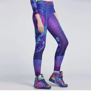 DIGITAL DRIFT LEGGINGS Nixi Killick XS pants purple festival rave yoga Pilates - Picture 1 of 12