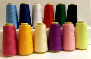 12 Large Polyester thread spool cone Commercial domestic all purpose thread - Picture 1 of 2
