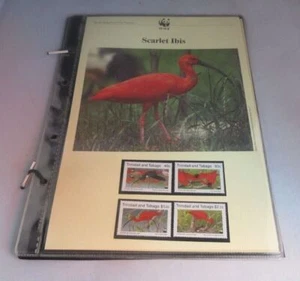 Hojas informativas de ibis escarlata estampillas exclusivas de Trinidad y Tobago y FDC - Imagen 1 de 6