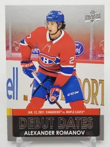 2021-22 Upper Deck Series 1 ALEXANDER ROMANOV Debut Dates Montreal Canadiens - Picture 1 of 4