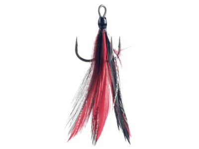 NEUF BKK Feathered Spear 21 SS Black/Red 3pc Hameçons triples Barbed