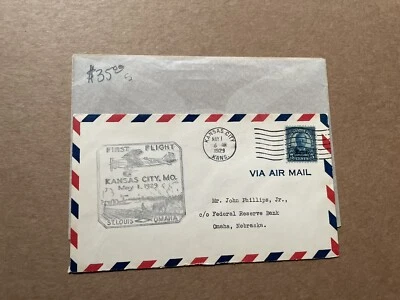US 1929 Kansas O/P FDC (C)+#663 +First Flight Kansas-Omaha Cachet +5/1/1929 - Image 1 of 2