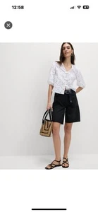 M & S COLLECTION PURE COTTON FLORAL CUTWORK BOW BLOUSE SIZE 10 REG RRP £45 - Picture 1 of 6