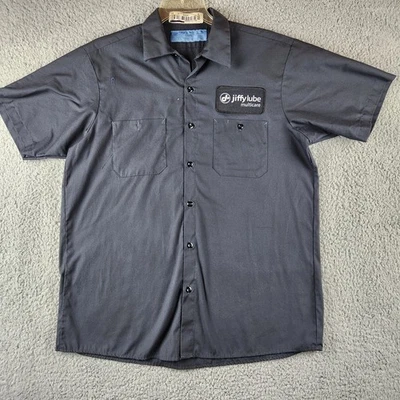 Camisa Jiffy Lube Multicare cinza com botões tamanho grande  - Imagem 1 de 4