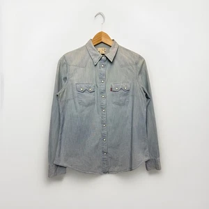 Camicia western Levi’s donna taglia media blu perla snap denim - Foto 1 di 19
