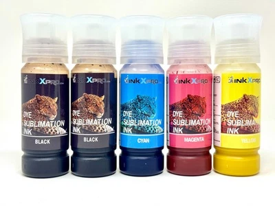 INKXPRO 5 X 80ml Professional Dye Sublimation Ink for Epson EcoTank ET printers - Image 1 of 4