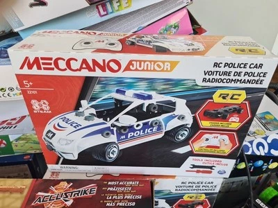 Meccano Junior RC Police Car with Working Boot.. Real Tools Model Building Kit - Image 1 of 4