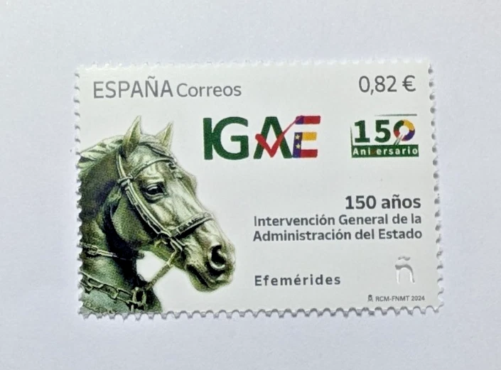 Stamps Spain IGAE 150 years Horses MNH Fauna Efemerides Caballos - Image 1 of 1