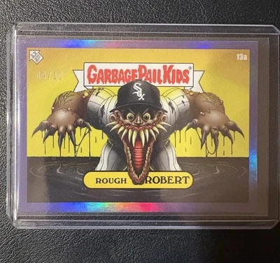 Luis Robert SSP /10 2022 Topps Gpk X MLB Series 2 Rough Robert PURPLE FOIL 9/10 - Image 1 of 3