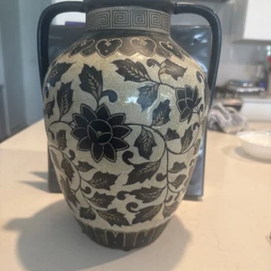 Doppelgriff Keramik Blumenvase 12”x9 1/2” - Bild 1 von 4