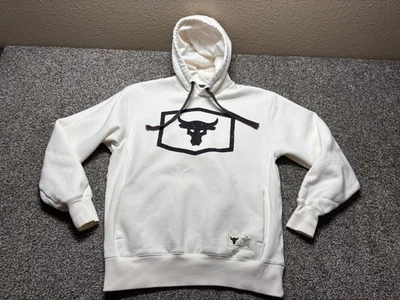 Under Armour Rock Hoodie Mens Medium Ivory Offwhite Warm-Up Pullover 1346067 - Image 1 of 4