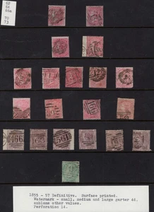 GB 1855-57 COLECCIÓN. TODOS LOS TIPOS LIGAS, PAPEL AZULADO/BLANCO ETC + LILAS 6D + 1/- - Imagen 1 de 1