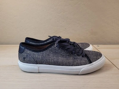 Zapatos Tenis Frye Gia Lona Bajos Con Cordones Negro Blanco Mujer 7.5 M Foto 1 de 4