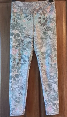 Floral Sugar Skull Leggings Size Small - Image 1 of 4