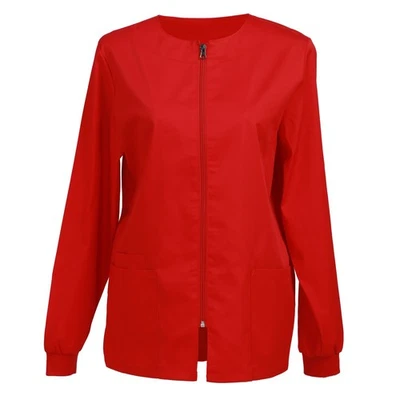 Womens Scrub Jacket Zip Front Warm-up Jacket - Image 1 of 4
