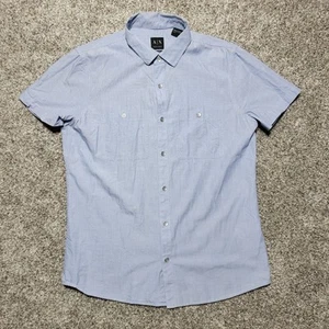 ARMANI EXCHANGE AX Kurzarmhemd Button Down blau mit Taschen Größe L - Bild 1 von 10