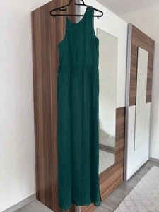Langes Abendkleid mit Gummizug an der Taille und zwei Schlitzen, grün, M, Zara - Bild 1 von 4