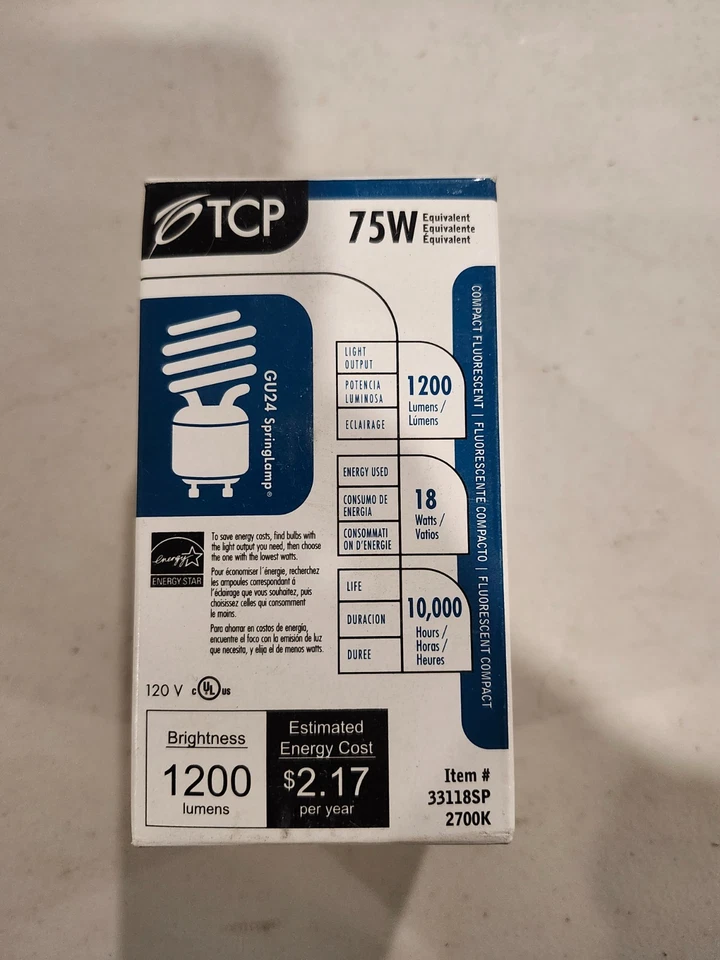 TCP 75W Equivalent GU24 SpringLamp compact fluorescent light bulb - Image 1 of 1