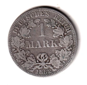 ALEMANIA 1 mark plata  1882 A  Wilhelm I - Picture 1 of 2