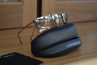 Impresionantes gafas de sol Emporio Armani auténticas 63016 para hombre doradas espejadas como nuevas Foto 1 de 4