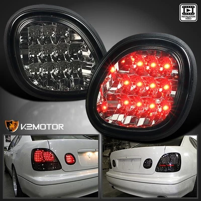 Smoke Fits 1998-2005 Lexus GS300 GS400 GS430 LED Rear Trunk Lights Lamps L+R Foto 1 de 4
