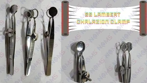 SS Lambert Chalazion forcep open upper and solid lower plate with locking thumb - Picture 1 of 13